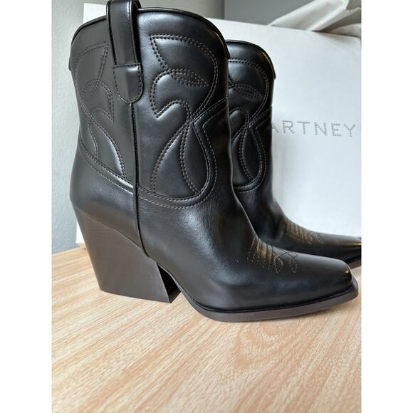 Stella Mccartney Cowboy Boot Women's Black 39 (9 US) New In Box Hot! - Picture 8 of 15